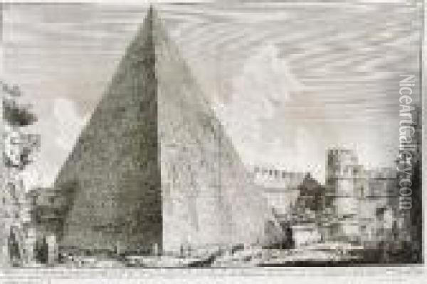 Piramida Gajusza Cestiusza W Rzymie Oil Painting - Giovanni Battista Piranesi