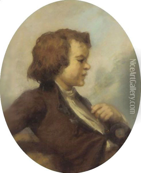 Portrait Of A Young Boy Oil Painting - Jean-Francois Millet