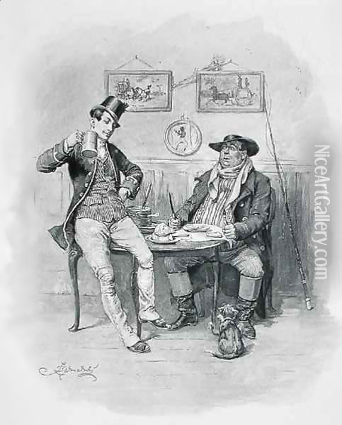 The Two Wellers, from 'The Pickwick Papers' Oil Painting - Frederick Barnard