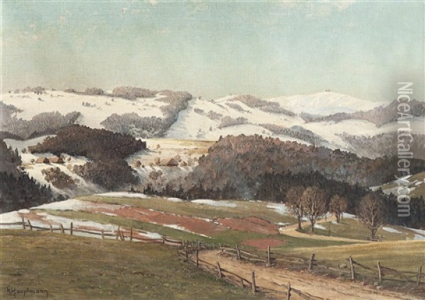 Schneeschmelze Im Schwarzwald Oil Painting - Karl Hauptmann