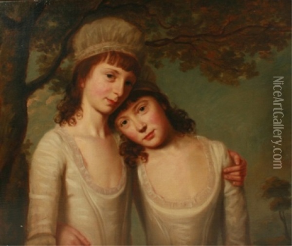 Two Sisters Oil Painting - James (Thomas J.) Northcote