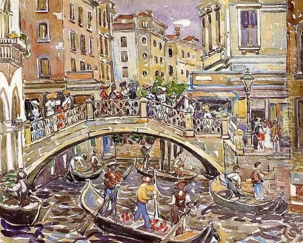 Canal Oil Painting - Maurice Brazil Prendergast