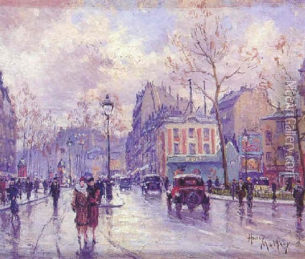 Les Grands Boulevards De Paris Oil Painting - Henri Malfroy-Savigny