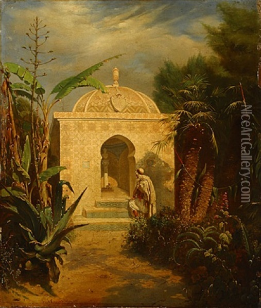 L'arrivee Au Mausolee Oil Painting - Joseph Coomans