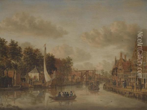Amsterdam, A View On The Overtoom Oil Painting - Jacobus Storck