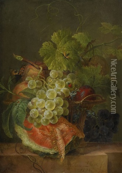 Fruktstilleben Oil Painting - Willem van Leen