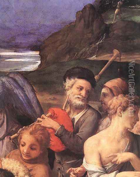 Adoration of the Shepherds (detail 2) 1535-40 Oil Painting - Agnolo Bronzino