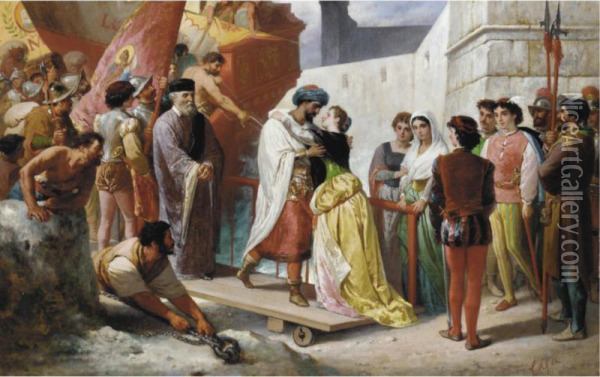 Othello Leaving For Battle Oil Painting - Giacomo Casa