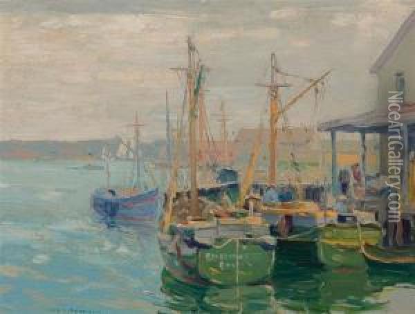 Gloucester Harbor Oil Painting - William S. Robinson