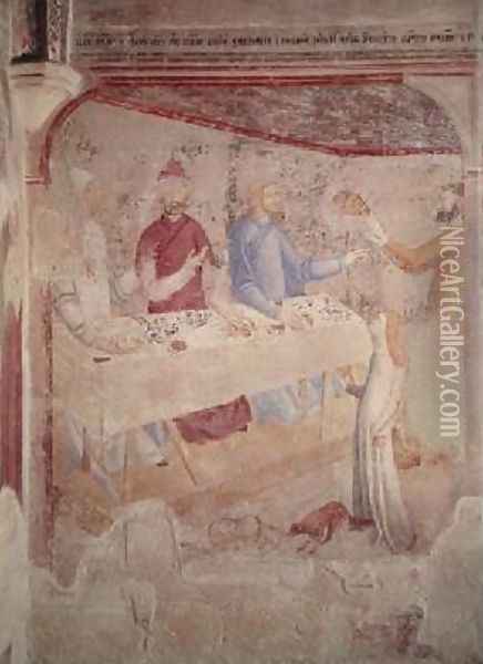 Herods Feast scene from The Life of St John the Baptist Cycle in the Chapel of St Jean 1346-48 Oil Painting - di Giovanetto da Viterbo Matteo