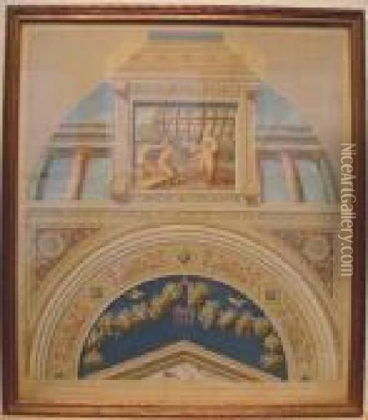 Scene From The Life Of Noah From The Vatican Loggia Oil Painting - Raphael (Raffaello Sanzio of Urbino)