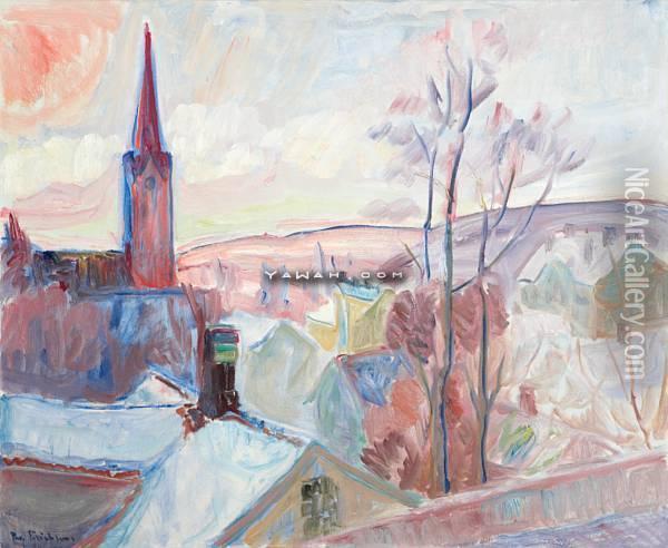 Kirke. Lillehammer Oil Painting - Thorvald Erichsen