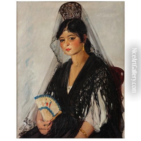 An Andalusian Belle Oil Painting - Dixie Selden