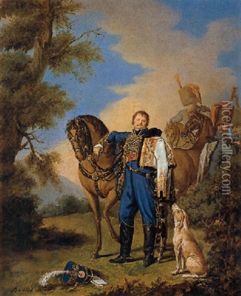 Portrait Of A General (baron Menziau?) Oil Painting - Barbara Steiner Krafft