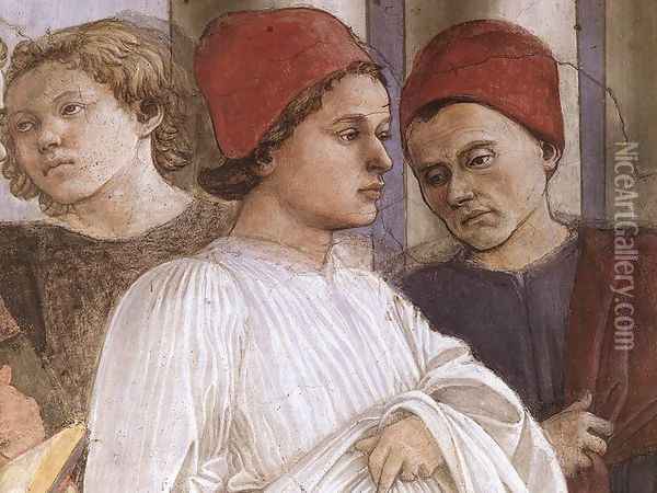 The Saint's Funeral (detail-2) 1460 Oil Painting - Fra Filippo Lippi