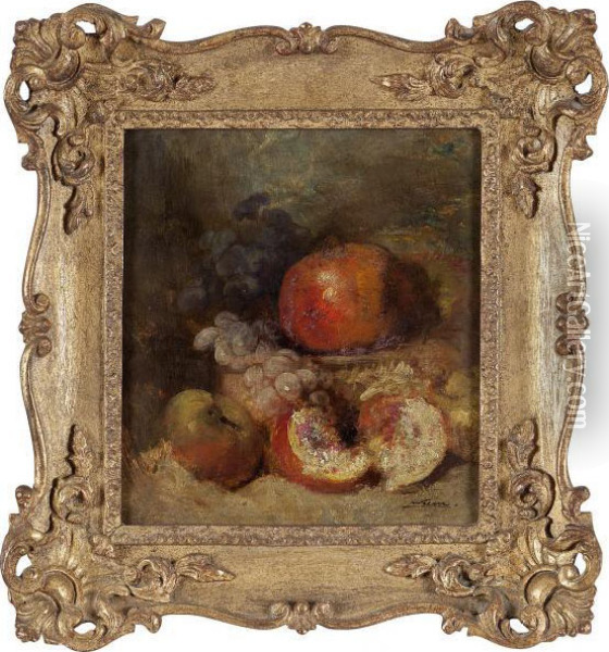 Still Life Of Pomegranates Oil Painting - Felix Ziem