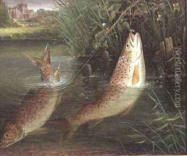 Trout at Winchester Oil Painting - Valentine Thomas Garland