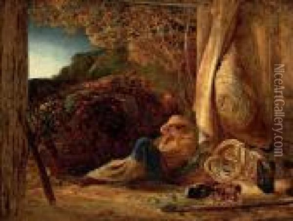 The Sleeping Shepherd Oil Painting - Samuel Palmer