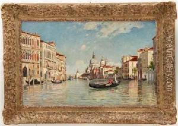 Grand Canal Overlooking Santa Maria Della Salute Oil Painting - Carl Skanberg