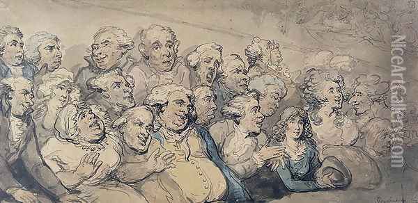 An Audience at Drury Lane Theatre Oil Painting - Thomas Rowlandson
