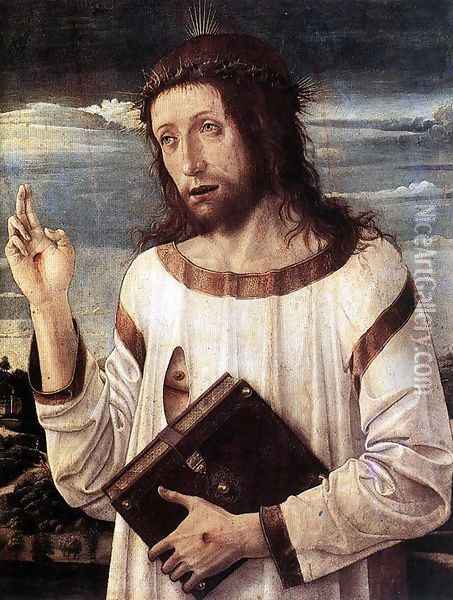 Blessing Christ c. 1460 Oil Painting - Giovanni Bellini