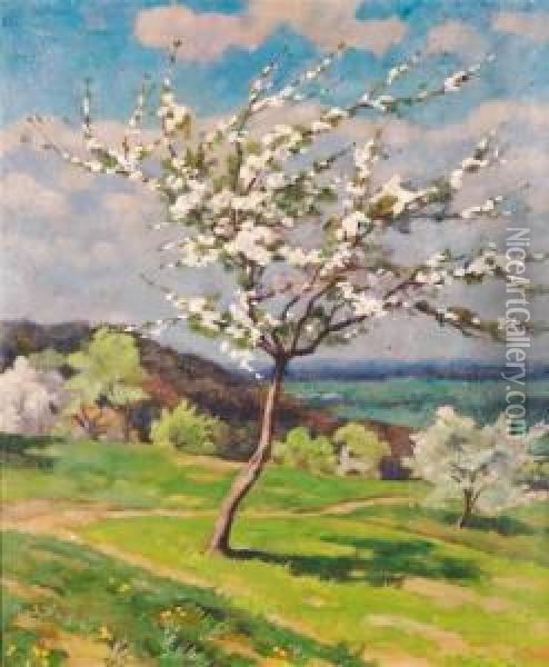 Tree In Blossom Oil Painting - Pierre Roy