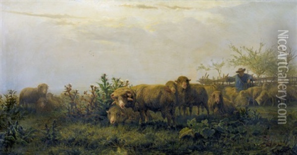 Auf Der Weide Oil Painting - August Friedrich Albrecht Schenck