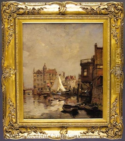 Inner Canal, Dort Oil Painting - James Campbell Noble