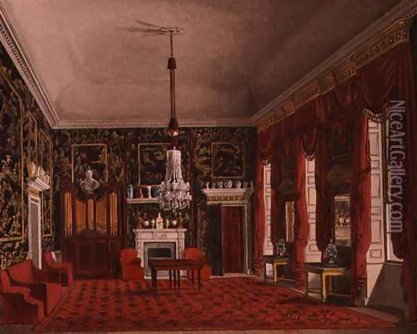 The Queens Breakfast Room, Buckingham House, engraved by Daniel Havell 1785-1826 from The History of the Royal Residences by William Henry Pyne 1769-1843 pub. 1817 Oil Painting - William Henry Pyne