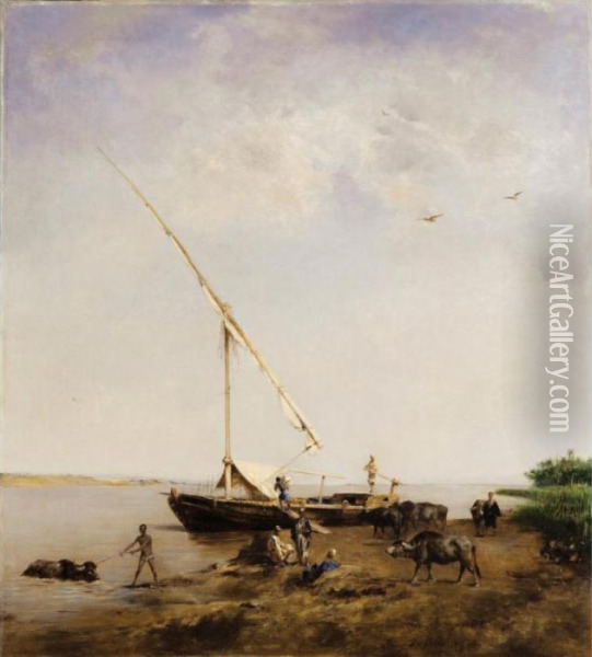 Bords Du Nil Oil Painting - Eugene Fromentin