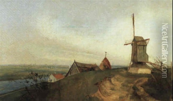 Moulin Dans Un Paysage Oil Painting - Valerius De Saedeleer