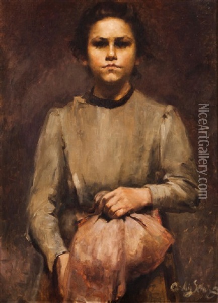 Girl's Portrait Oil Painting - Aurelia de Souza