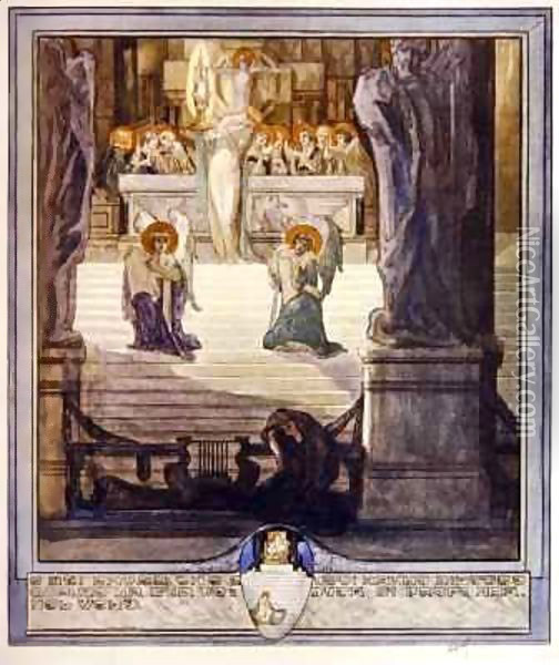 Illustration from Dante's 'Divine Comedy', Paradise, Canto XXVIII Oil Painting - Franz von (Choisy Le Conin) Bayros