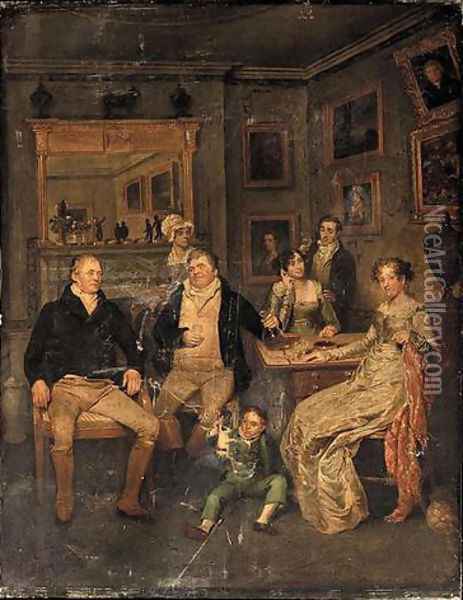 A family portrait Oil Painting - Edward Bird