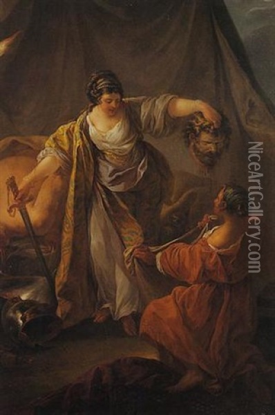 Judith Et La Tete D'holopherne Oil Painting - Jean Baptiste Henri Deshays