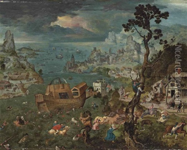The Deluge Oil Painting - Jan van (Brunswich Monogrammist) Amstel