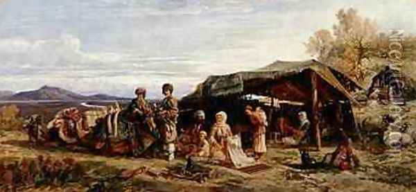 An Encampment in the Desert 1844-45 Oil Painting - William James Muller