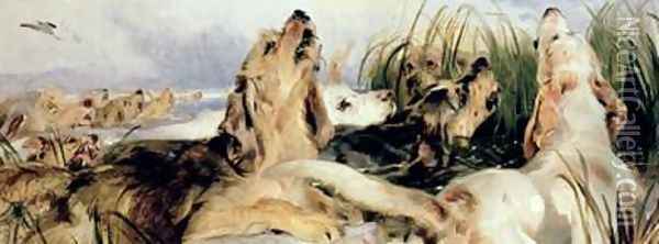 Otter Hounds Oil Painting - Sir Edwin Henry Landseer