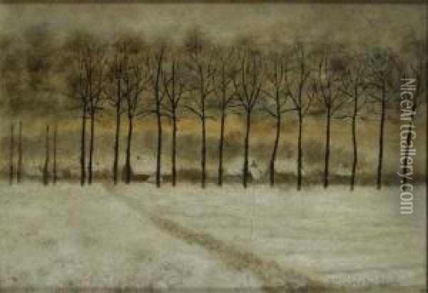 Winterlandschap Oil Painting - Albijn Binus Van Den Abeele