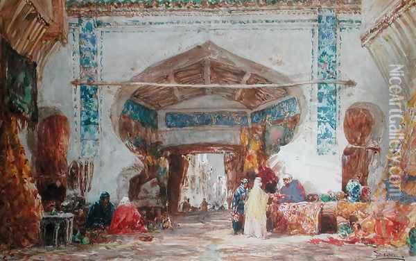 Bazaar in Constantinople Oil Painting - Felix Ziem