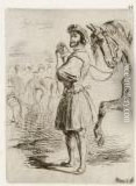 Un Seigneur Dutemps De Francois I Oil Painting - Eugene Delacroix