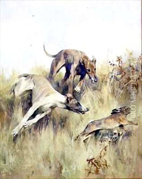 Coursing at Mayhill Oil Painting - B. Blake