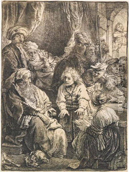 Joseph Telling His Dreams. Oil Painting - Rembrandt Van Rijn