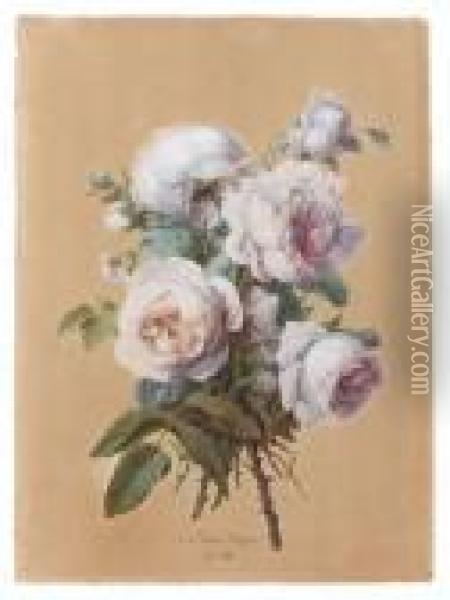 Bouquet De Roses Oil Painting - Anne Vallayer-Coster