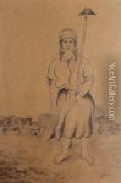 Woman Farmer Oil Painting - Issachar ber Ryback