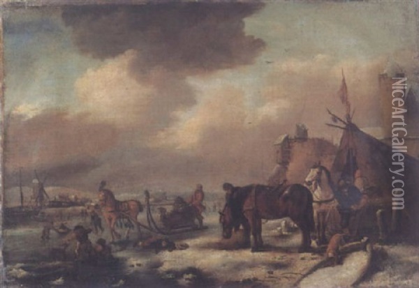 Paisaje Invernal Oil Painting - Adriaen Jansz van Ostade