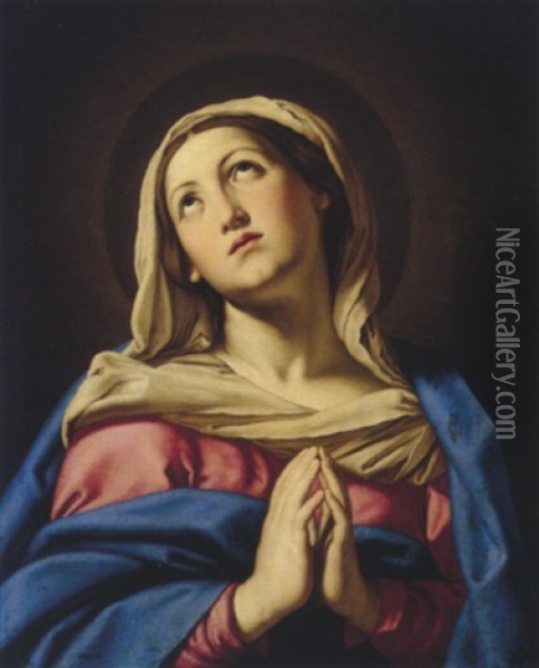 The Virgin In Prayer Oil Painting - Giovanni Battista Salvi (Il Sassoferrato)