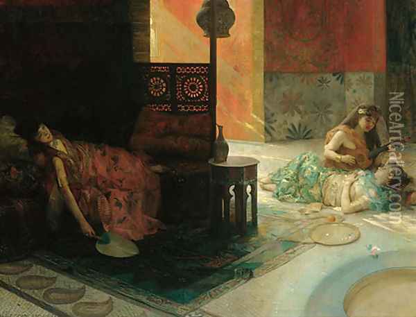 Harem Scene Oil Painting - Henry Siddons Mowbray