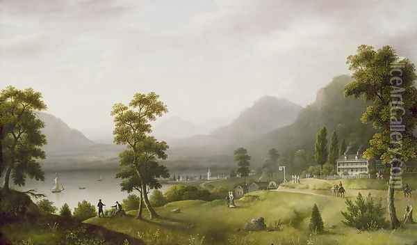 Carters Tavern at the Head of Lake George Oil Painting - Francis Guy