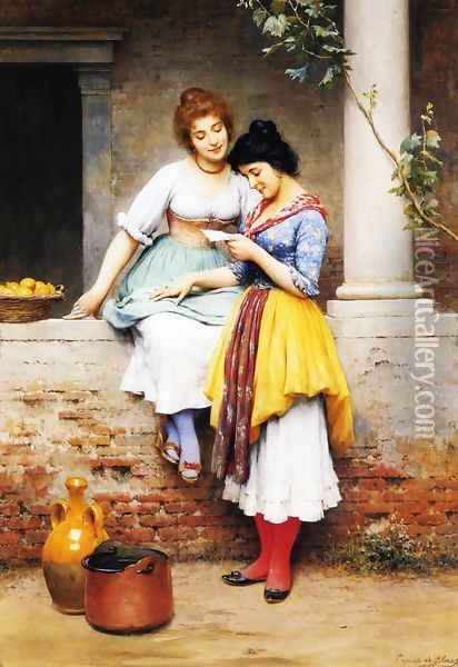 The Love Letter Oil Painting - Eugene de Blaas